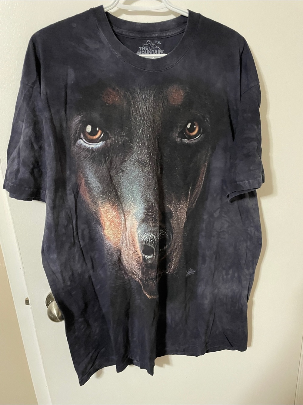 The Mountain Black and Brown Dog Face Graphic Tee Size XL
